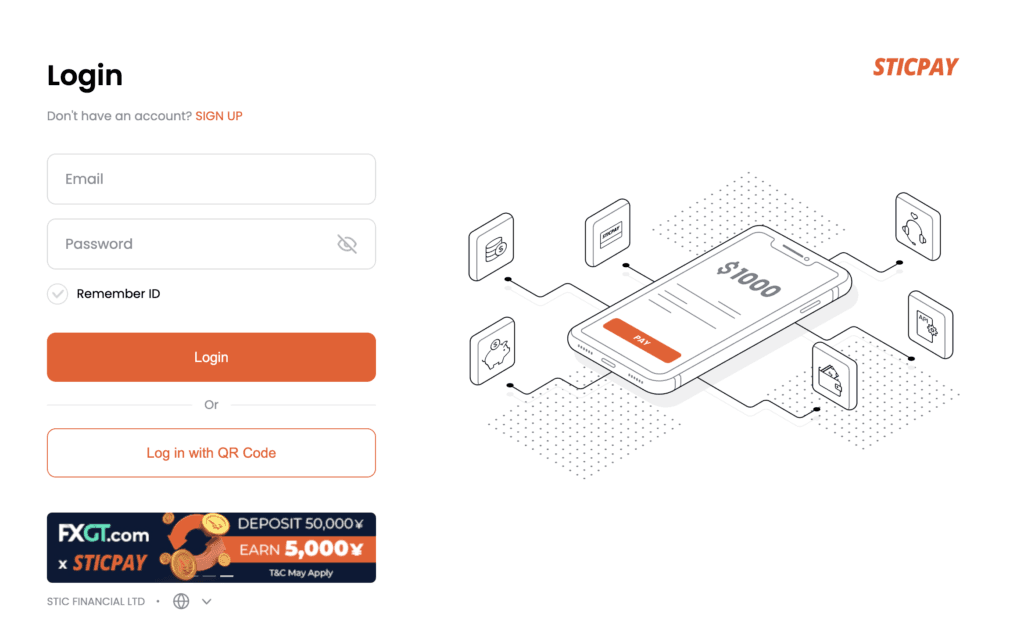 Log in to STICPAY